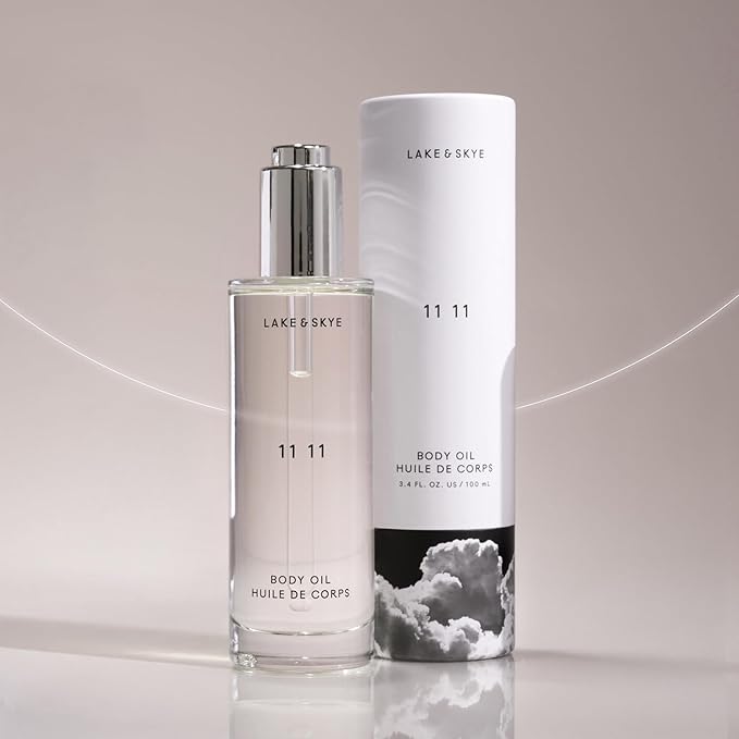 Lake & Skye 11 11 Body Oil, 3.4 fl oz (100 ml), Hydrating with Vitamin E & Almond Oil - Sheer & Uplifting Scent