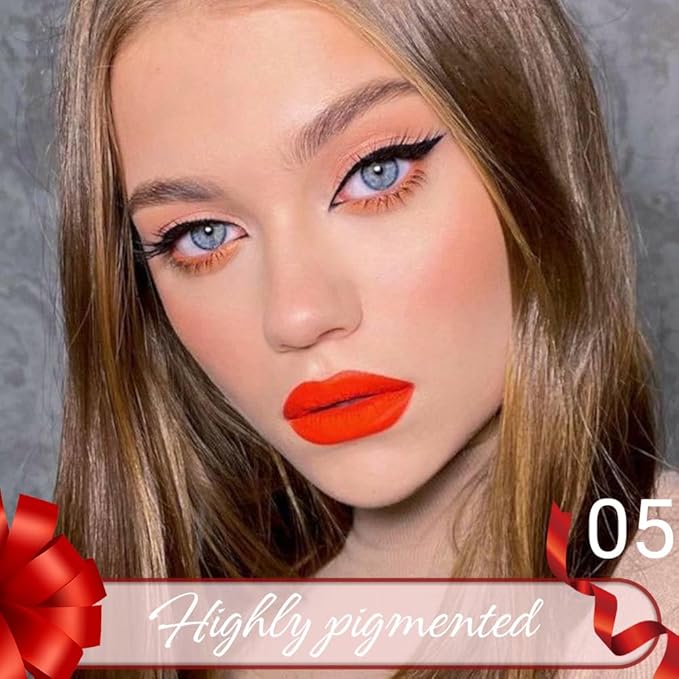 Charm orange Crayon Matte Lipstick Lip Liner Pencil, Moisture Smooth Lipstick Penil, With Pencil Sharpener Sharpenable Lip Pen Ultimate Lip Crayon for Women Easy to Apply Waterproof 05#