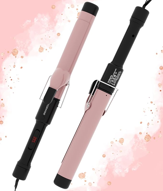 MegaWise Pro 1 1/4 inch Ceramic Barrel Hair Curling Iron, 60s PTC Fast Heating Tech, Anti-Scald Insulated Grip &Tip, Auto Shut Off and 360° Swivel Cord, 2 Clips and Heat-Resistant Glove Included