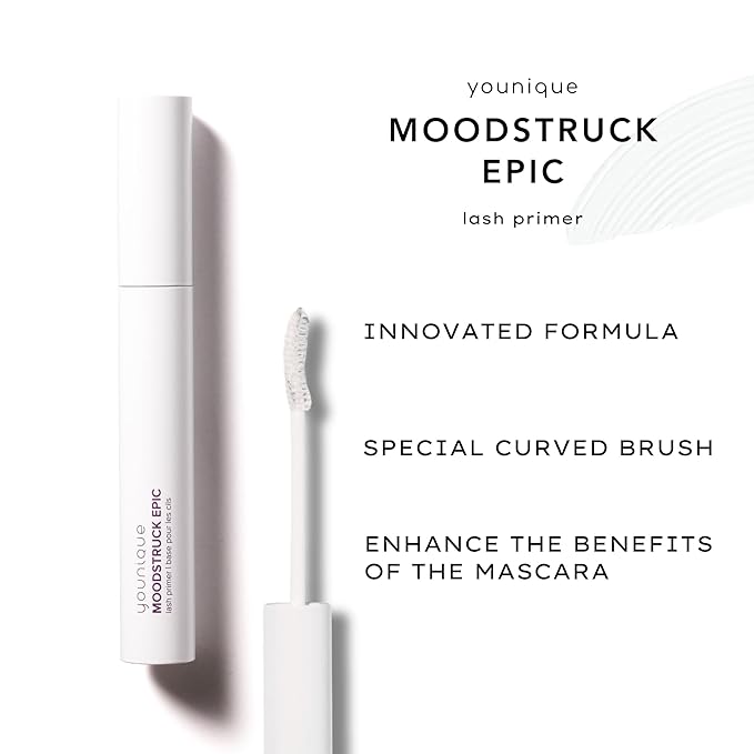 MOODSTRUCK EPIC Lash Primer | 10mL | White Lash Primer for Mascara | Curling and Lengthening | Lash Lift | Mascara Makeup Primer | Separates Lashes and Boosts Lash Look