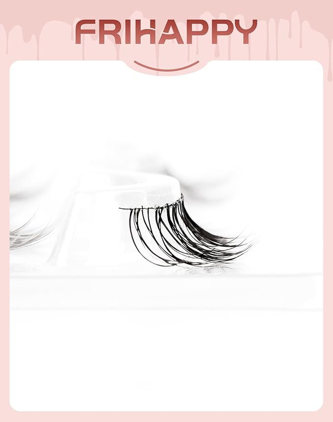 Frihappy Lashes Wispy Natural Lashes Natural Look Natural Eyelashes Wispy Eyelashes False Eyelashes Natural Fake Lashes Clear Band Lashes #9