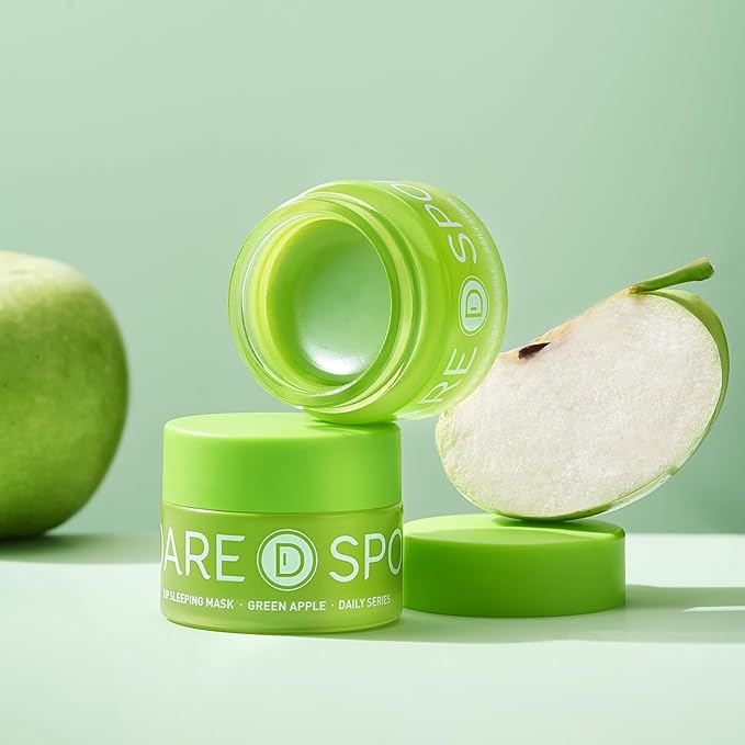 Sleeping Lip Mask Green Apple - Repair for Dry Cracked Lips, Softer, Smoother, Vitamin C Care, Nourish and Revitalize Your Lips Overnight, with Shea Butter - 0.42 Fl Oz