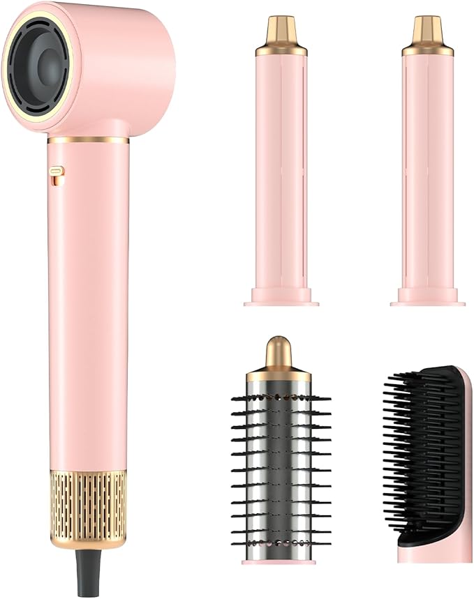 Hair Dryer Brush 5 in 1, Hair Styler, 110,000 RPM High-Speed Negative Ionic Hair Dryer Fast Drying, Professional Multi Blow Dryer Brush for Curling Volumizing Straightening Styling, Gift for Christmas