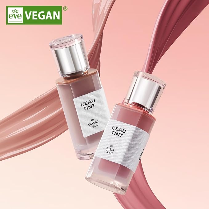 BBIA L’EAU Tint – Glossy & Glow Lip Stain, Watery Lip Tint, Non-Sticky, High Shine Finish, Long-lasting, Vegan, Korean Lip Makeup (06 PINK L'EAU)