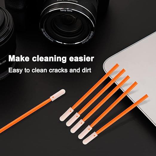 Wellgler's 200pcs Foam Swabs,for Makeup, Gun Cleaning or Pets Care,Multi-Role Cleaning Swabs(Orange)