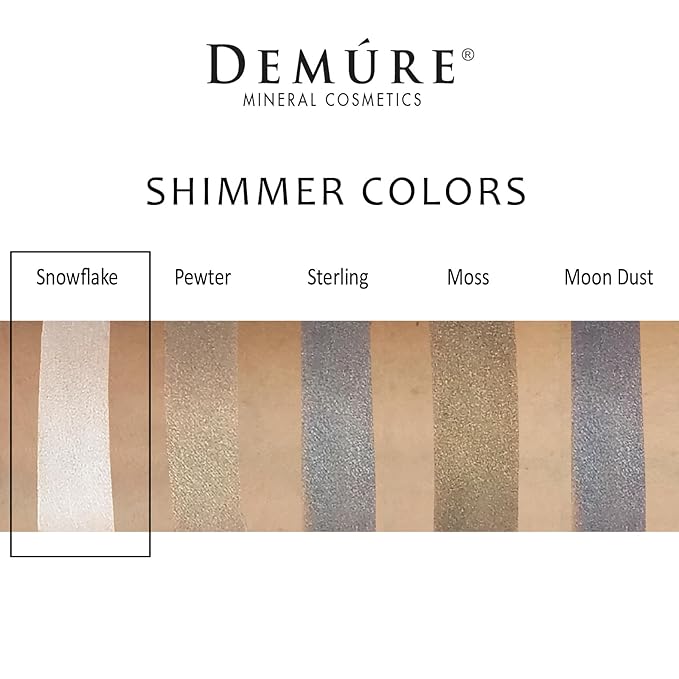 Demure Snowflake Loose Powder & Glitter Eyeshadow, Natural & Organic Eye Makeup