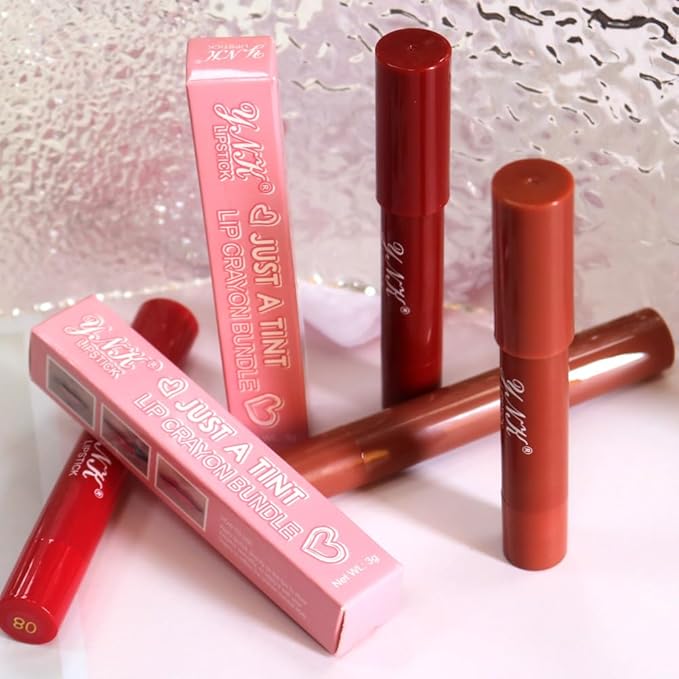 6PCS Matte Lipstick Pen Set – Long Lasting Lip Balm Crayon, Soft Smooth Lip Color, Non-Sticky Velvet Finish, Moisturizing Lip Crayons for Women & Girls