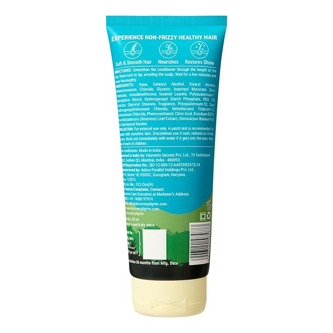 Pilgrim Patuá & Kertain Smoothening Conditioner | for Dry & Frizzy Hair | with Sacha Inchi | Nourishing Hair Conditioner for Soft & Smooth Hair | Silicon Free | 6.76 Fl Oz/200ml