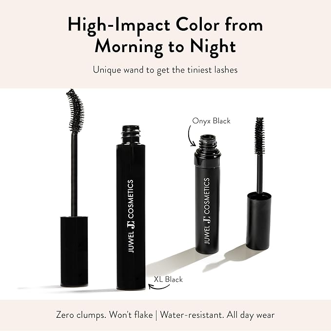 Juwel Cosmetics XL Black Mascara, Volumizing and Lengthening, Long-Wear Waterproof High-definition Formula with Carnauba Wax and Beeswax, pH Balanced for Sensitive Eyes, Paraben-free, 10ml