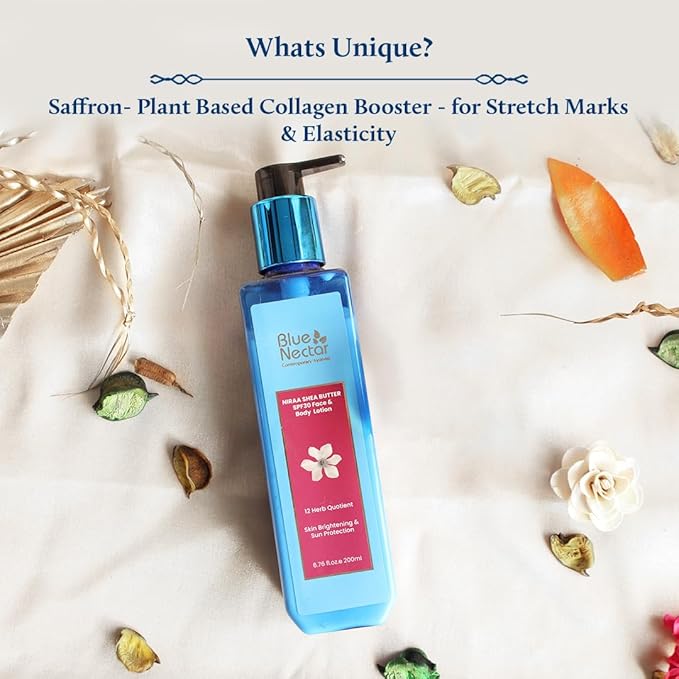 Blue Nectar Stretch Mark Cream for Pregnancy and Postpartum, Moisturizing Body Lotion for Women with Cocoa and Shea Butter for Pregnancy Gifts (12 Herbs, 6.76 fl oz)
