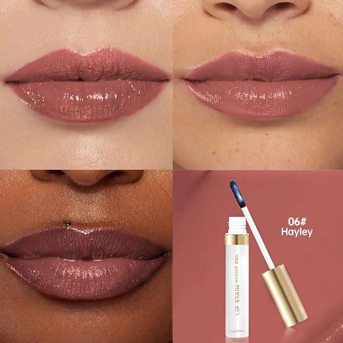 Matte Liquid Lip Gloss Peel Off Masque - Peel Off Lip Stain Tattoo, Long Lasting Waterproof Transfer-proof Lip Mask Lip Stain Peel Off Lip Gloss, Peel Off Lip Tint for Lip Makeup-Brick Rose06#