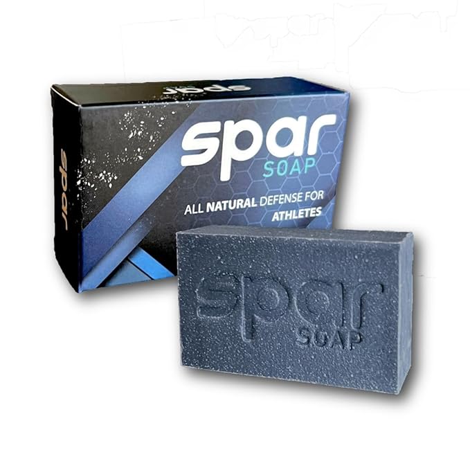 Spar Soap Original Bar (4 Ounce), Activated Charcoal Tea Tree, Antifungal Properties, For BJJ, MMA, Wrestlers, Grapplers, Men/Women, USA Made Body Soap, For Body Odor, With Lemongrass and Peppermint