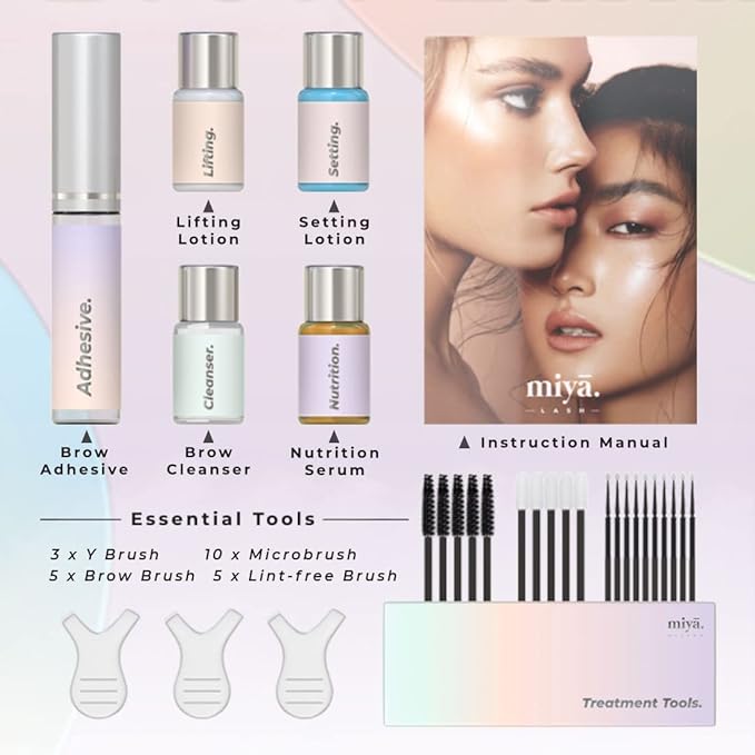 Brow Lamination Kit | Professional Eyebrow Lamination with Keratin | DIY Brow Lift Kit | Fuller, Thicker Brows for 6 weeks | Includes Easy to Use Instruction, Treatment Tools & Brushes