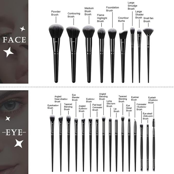 40Pcs Black Makeup Brushes Set Professional Makeup Kit Multi-functional Makeup Tool Set with Case Facial Makeup Accessories, Foundation Makeup Brush Kit Eye and Face Make up Brushes & Tools