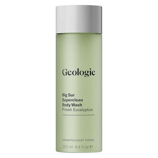 Geologie Big Sur Fresh Eucalyptus Superclean Body Wash | Deep Cleansing Fresh Eucalyptus Shower Gel for Men & Women | All-Natural Clean & Hydrating Derm-Grade Formula | 8.4 fl oz Bottle