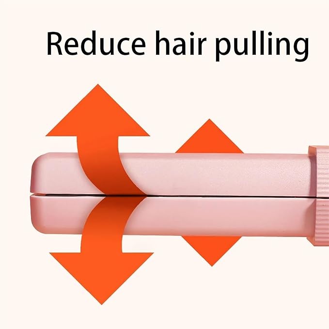 Cordless Hair Straightener, 2 in 1 Portable Mini Ceramic Flat Iron and Curler, USB-C Rechargeable Travel Straightener, Lock in Moisture & Shine, 3 Levels Adjustable (Pink)