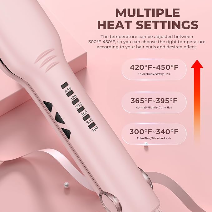MiroPure 1.5 Inch Flat Iron, Hair Straightener with 30S Fast Heating & 60min Auto Shut-Off, Hair Straightener and Curler 2 in 1 with 3D Ceramic Floating Plates