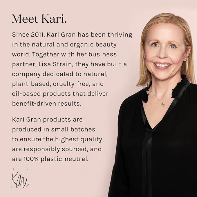 Kari Gran Lip Whip | Moisturizing Lip Balm with Organic Oils | Clear Glossy Sheen + Peppermint | Rich Buttery Texture, Hydrates & Protects | Non-GMO, Organic Ingredients, Made in USA (Rosie Gold)