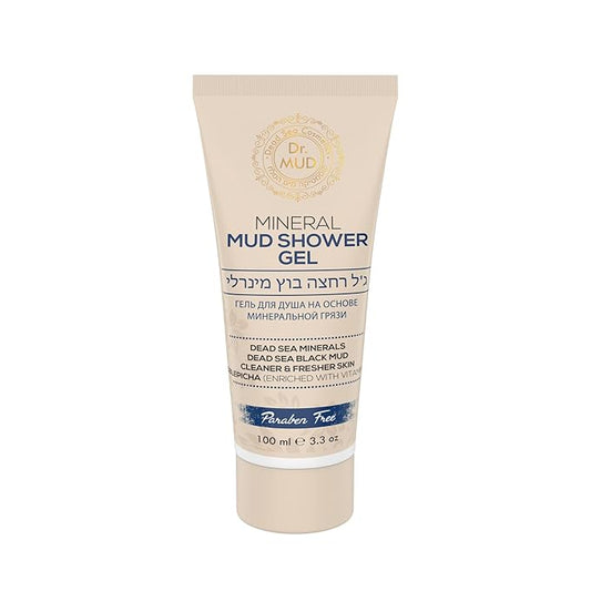 Dr. MUD Mineral Mud Shower Gel with Dead Sea Mud, 21 Minerals, Sea Buckthorn Oil, Aloe Vera & Chamomile – Natural Body Wash for Normal, Dry & Sensitive Skin, Paraben-Free, 3.3 fl oz (100 ml)