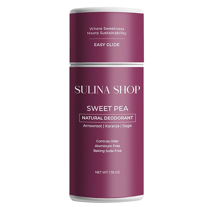 Sweet Pea Natural Deodorant for Women – Plant-Based, Aluminum-Free, Baking Soda-Free, 24-Hour Odor Protection & Moisture Absorbing – All-Body Use