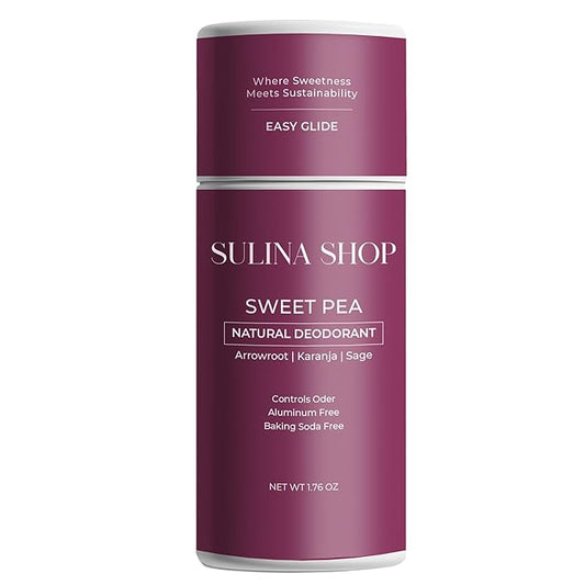 Sweet Pea Natural Deodorant for Women – Plant-Based, Aluminum-Free, Baking Soda-Free, 24-Hour Odor Protection & Moisture Absorbing – All-Body Use
