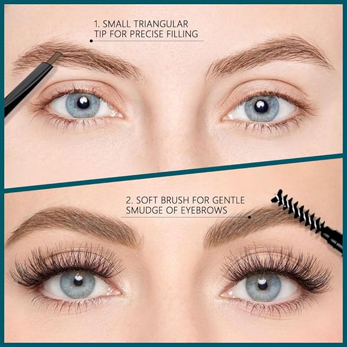5 Pcs Waterproof Professional Makeup Micro Brow Pencil, Dark Coffee Brow Kit with Eyebrow Brush,Ultra-Fine Mechanical Pencil, Eyebrow Pencils for Women, (C05#Dark Coffee, 5Pcs)