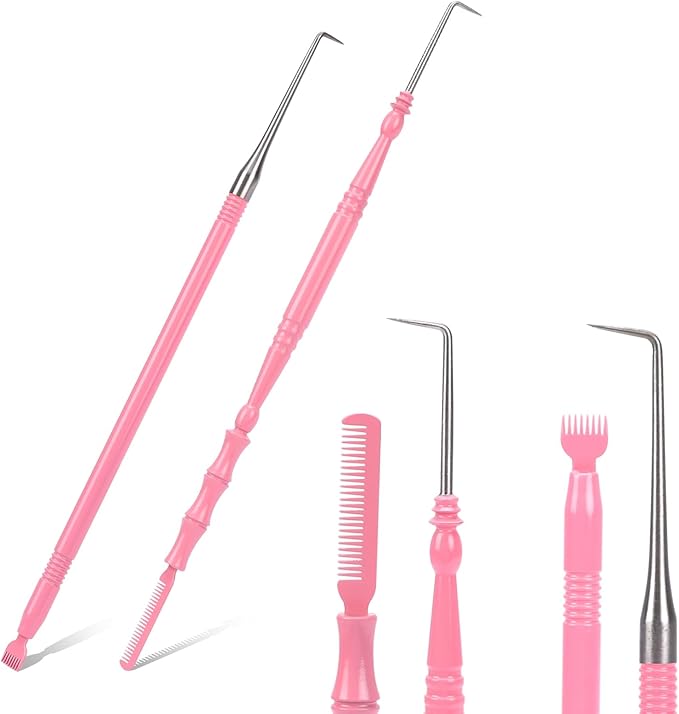 2 in 1 Lash Lift Tool Kit,Stainless Steel Lash Lift and Tint Kit Professional Lash Lift Supplies Metal Lash Lift Rods Eyelash Separator Tool with Separating Comb (2 Pack)