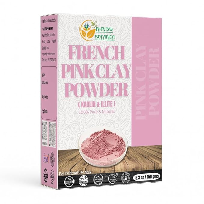 French Pink Clay/Rose Clay Powder Montmorillonite Kaolin Clay Powder Healing Clay for Face Mask Skin Care Detox, For Soap Making Clay French Skincare150 gms / 5.3 oz