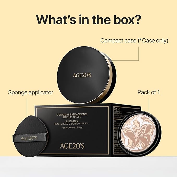[NEW] AGE20'S Signature Essence Pact | 13C PORCELAIN | Vegan Korean Cushion Foundation | Pack of 1 | Cream Foundation, Dewy & Glow Finish, Natural Coverage, SPF 50+