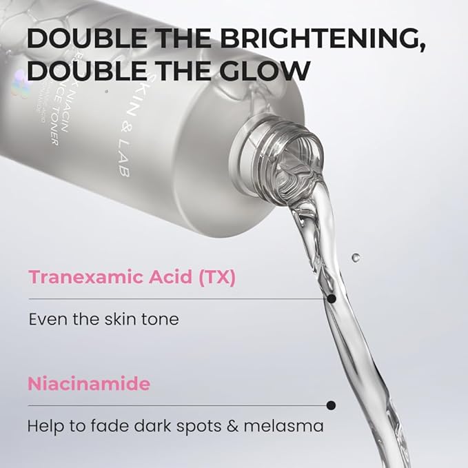 [Skin&LAB] TX Niacin Essence Toner, Brightening & Hydrating Facial Toner with 3% Tranexamic Acid and 5% Niacinamide, Dark Spot Correcting Korean Skincare for Radiant, Even-Toned Skin, 6.76 fl. oz.