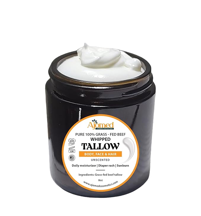 Whipped Grass-Fed Beef Tallow cream, frankincense tallow balm for skin, dry skin body butter, whipped tallow Face and Body moisturizer 4fl.oz (Frankincense)