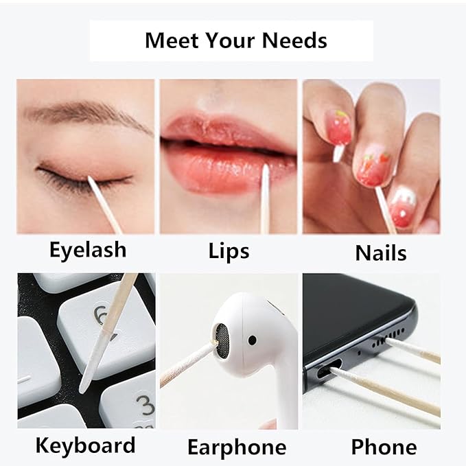 1600 pcs 2.75 Inch Pointed Cotton Swabs Precision Microblading Cotton Tipped