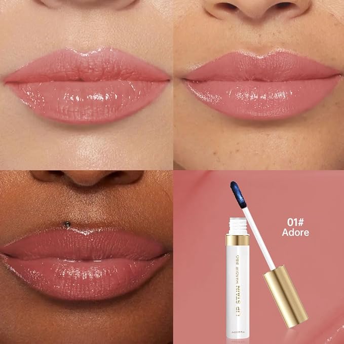 Matte Liquid Lip Gloss Peel Off Masque-Peel Off Lip Stain Tattoo, Long Lasting Waterproof Transfer-proof Lip Mask Lip Stain Peel Off Lip Gloss, Peel Off Lip Tint for Lip Makeup-Peach Petal 01#