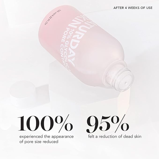 Saturday Skin Pore Clarifying Travel Sized Toner 10% Glycolic Acid&AHA Deep Cleansing Astringent Facial Toner