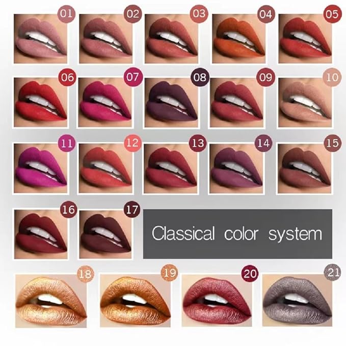 21 Colors Matte Liquid Lip Gloss - Non Transfer Proof, Long Lasting 10Hrs Glossy Lipstick, Kiss Proof & Hydrating Lip Stain Wear (19)