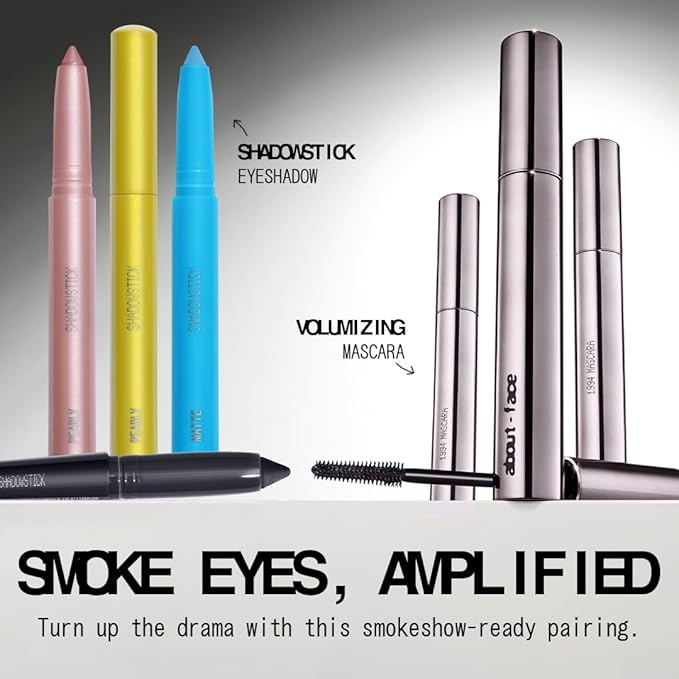 about-face Shadowstick – Long-Wear Cream Eyeshadow Stick – Matte & Pearly Finishes – Vegan, Cruelty-Free, Clean Beauty – 0.049 oz (Kill The Lights- Matte Black)