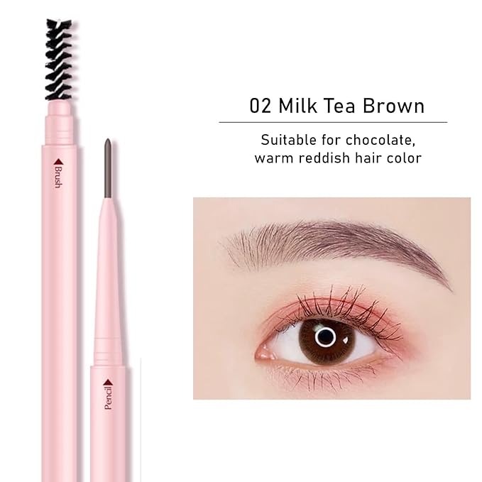 Eyebrow Pencils for Women,6Pack Micro Eyebrow Pencil Waterproof Smudgeproof,Ultra-Precise Tip Long-Lasting Brow Pencils for Natural Looking Eyebrows,Built-In Spoolie Brush,02 Milk Tea Brown.