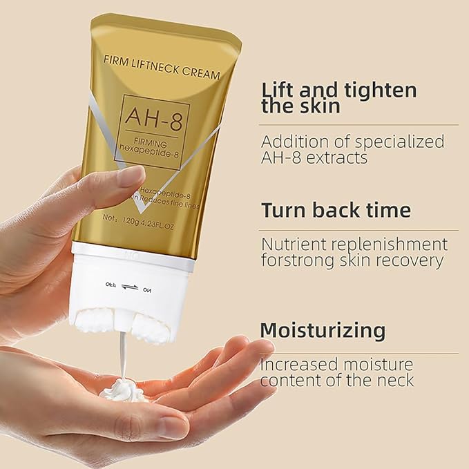 2025 AH-8 Firming Neck Cream for Crepey Skin Body Care Comfort, Moisturizing Tightening Roller Neck Skin Repair Lotions for Women with Day & Night Use