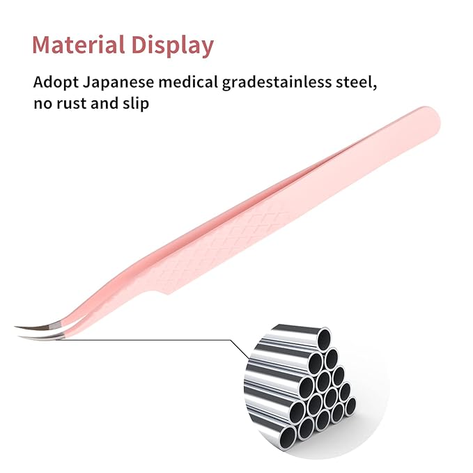 Eyelash Extension Tweezers FADLASH Volume Lash Tweezers Precision Curved Tip Lash Extension Tweezers Isolation & Volume Techniques Professional Application Tools