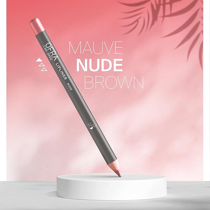 Ofra Lipliner Pencil - Nude | High-Pigment Lipliner for Defining & Shaping Lips | Smooth, Precise Application | Long-Lasting Wear Lipliners | 0.04oz