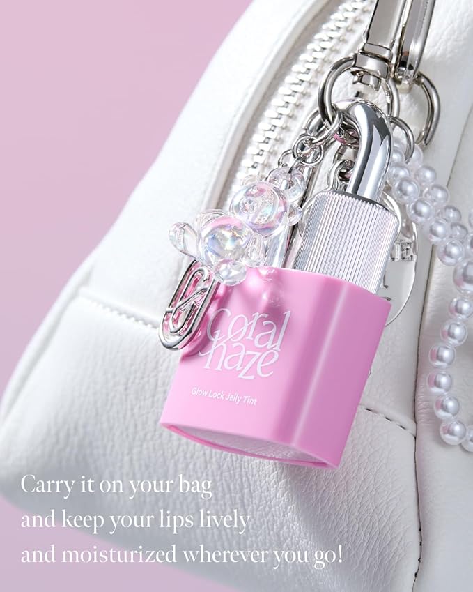 CORLAHAZE Glow Lock Jelly Tint 113 Peony 4g, Hydrating Jelly Glow Lip Stain, High-Shine, Long-Lasting Color Moisturizing Lip Enhancer with Rosehip Oil, Collectible Lock-Shaped Design, Korean Makeup