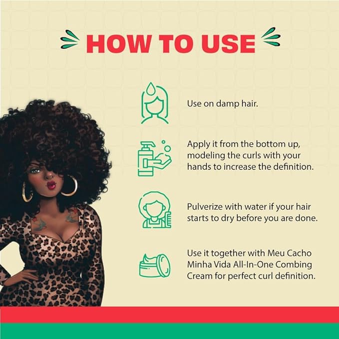 Lola From Rio – Meu Cacho Minha Vida – Moisturizing Jelly Gel for Defined, Bouncy Curls & Waves – Flexible Hold Styling Gel for Curly Hair – 16.91 fl oz