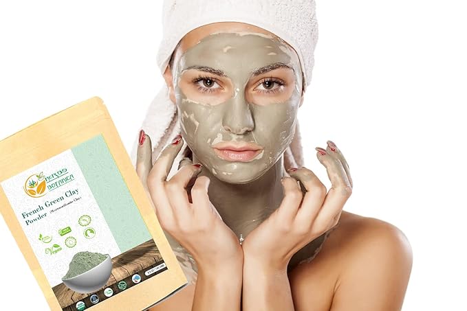 French Green Clay Powder 100% Pure & Natural Montmorillonite Clay for Face Masks, Skincare, and DIY Beauty Finely Ground Green Kaolin Clay 5.3 oz Resealable Pack