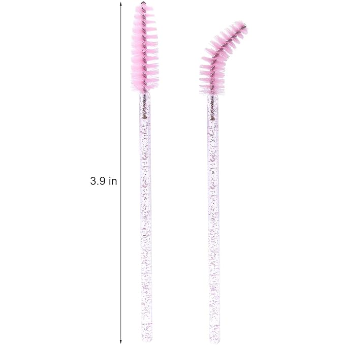 Tbestmax 2000 Disposable Mascara Wands Eyelash Brush Spoolies for Eyebrow Eye Lash Extension Pink