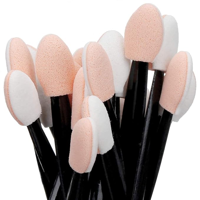 Akstore Disposable Dual Sides Eye Shadow Sponge Applicator Eyeshadow Brushes Makeup Brush (30PCS-Black)