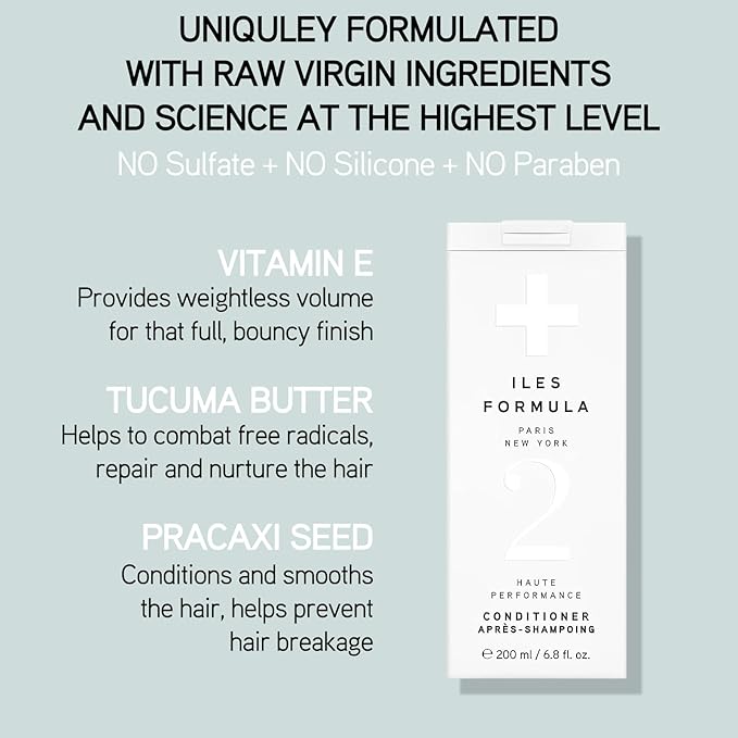 ILES FORMULA Hair Conditioner – Weightless, No Residue, Stops Breakage & Split Ends w/Tucuma Butter, Pracaxi Seed & Vitamins - Transforms Damaged Hair to Lustrous Texture, 6.8 Fl Oz (200 ML)