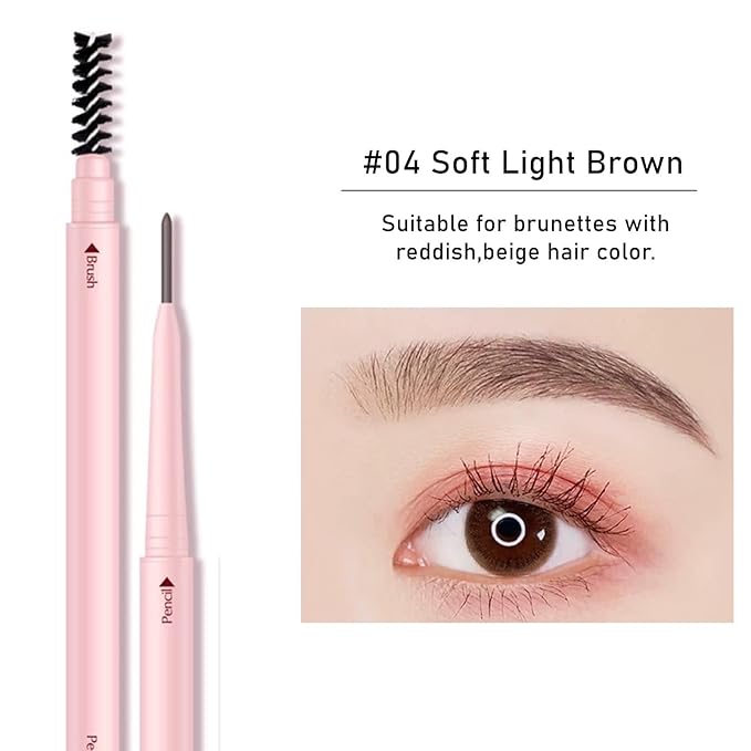 Eyebrow Pencils for Women Brown,6Pack Soft Brown Eyebrow Pencil Waterproof,Ultra-Precise Tip Long-Lasting Micro Brow Pencil for Natural Looking Eyebrows,Built-In Spoolie Brush,04 Soft Light Brown.