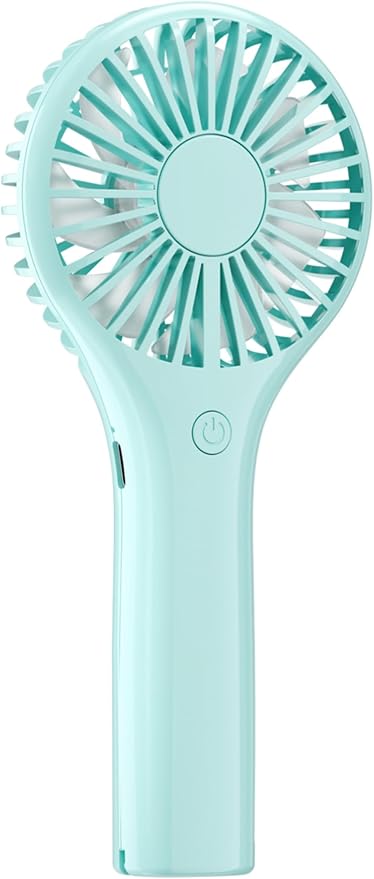 Portable Mini Fan - Powerful Personal Handheld Fan with 3 Speeds, Cute and Small, USB Rechargeable for Travel/Lash/Makeup/Outdoor/Home, Blue