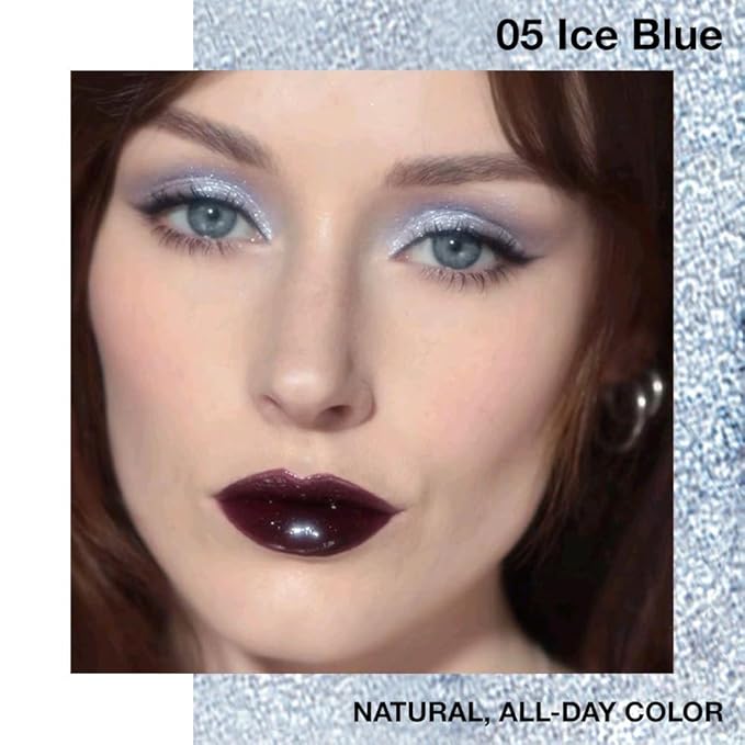 Single Cream Eyeshadow,Ice Blue Shimmer Eye shadow Pallette,Long Lasting Glitter Eyeshadow,Soft Shimmer Eye Makeup,Vegan & Cruelty-Free Mini Eye shadow for Brown Blue Green Eyes. 05#