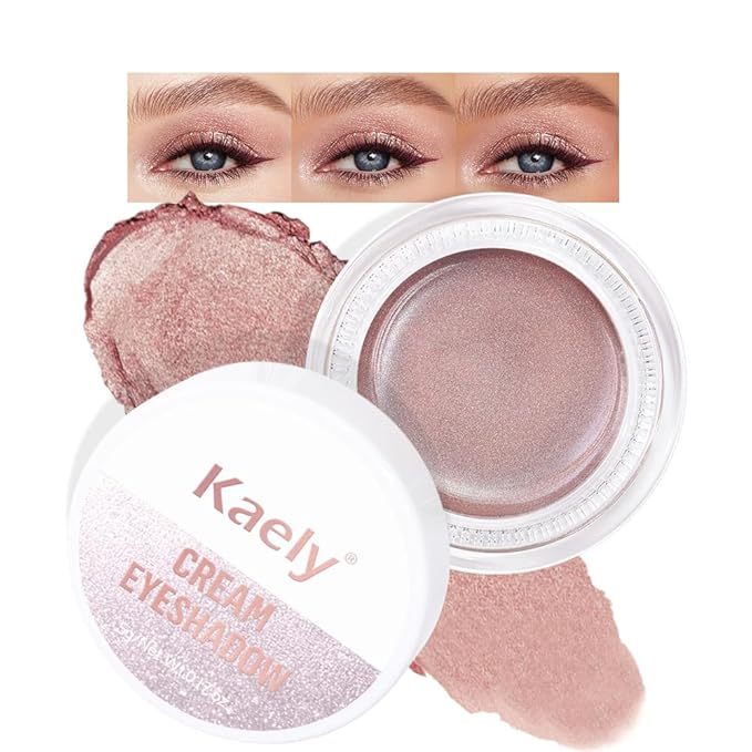 Single Cream Eye Shadow,Antique Rose Shimmer Glitter Natural Nude Monochrome Eyeshadow Palette,Waterproof,Long Lasting Naturing-Looking,Vegan & Cruelty-Free,R02